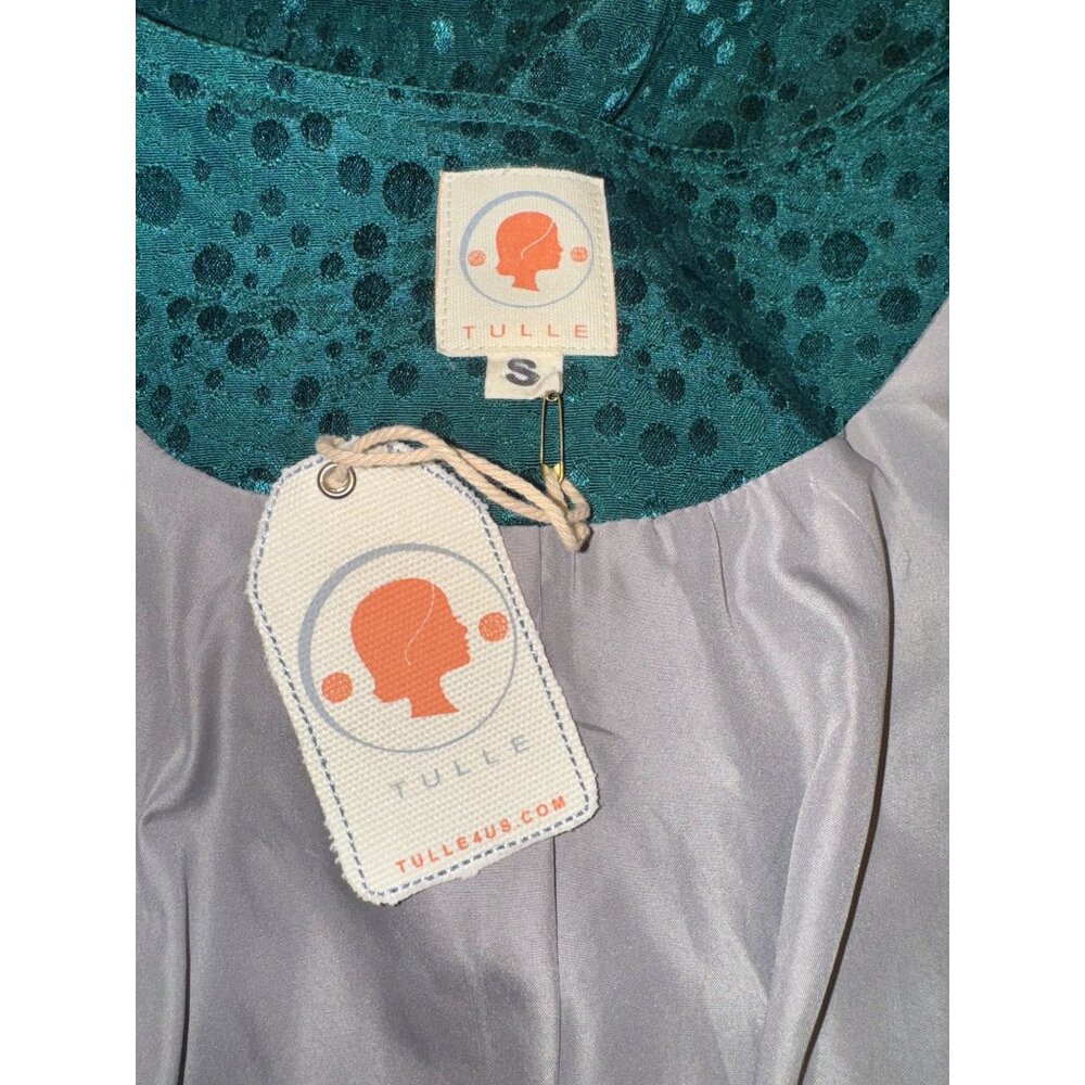 Tulle Womens Green Polka Dot Dress S - Picture 5 of 11